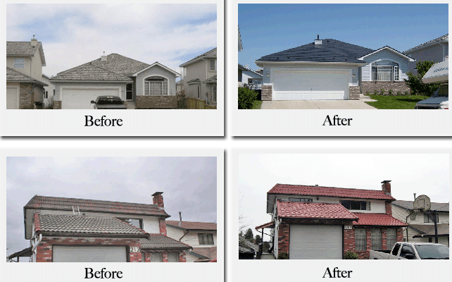 Before and after roofing
